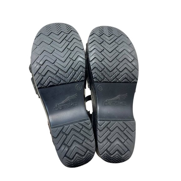 Dansko Braided Studded Ankle Straps Open Toe Heels Slingbacks Sandals 39 8.5-9 - Picture 4 of 8